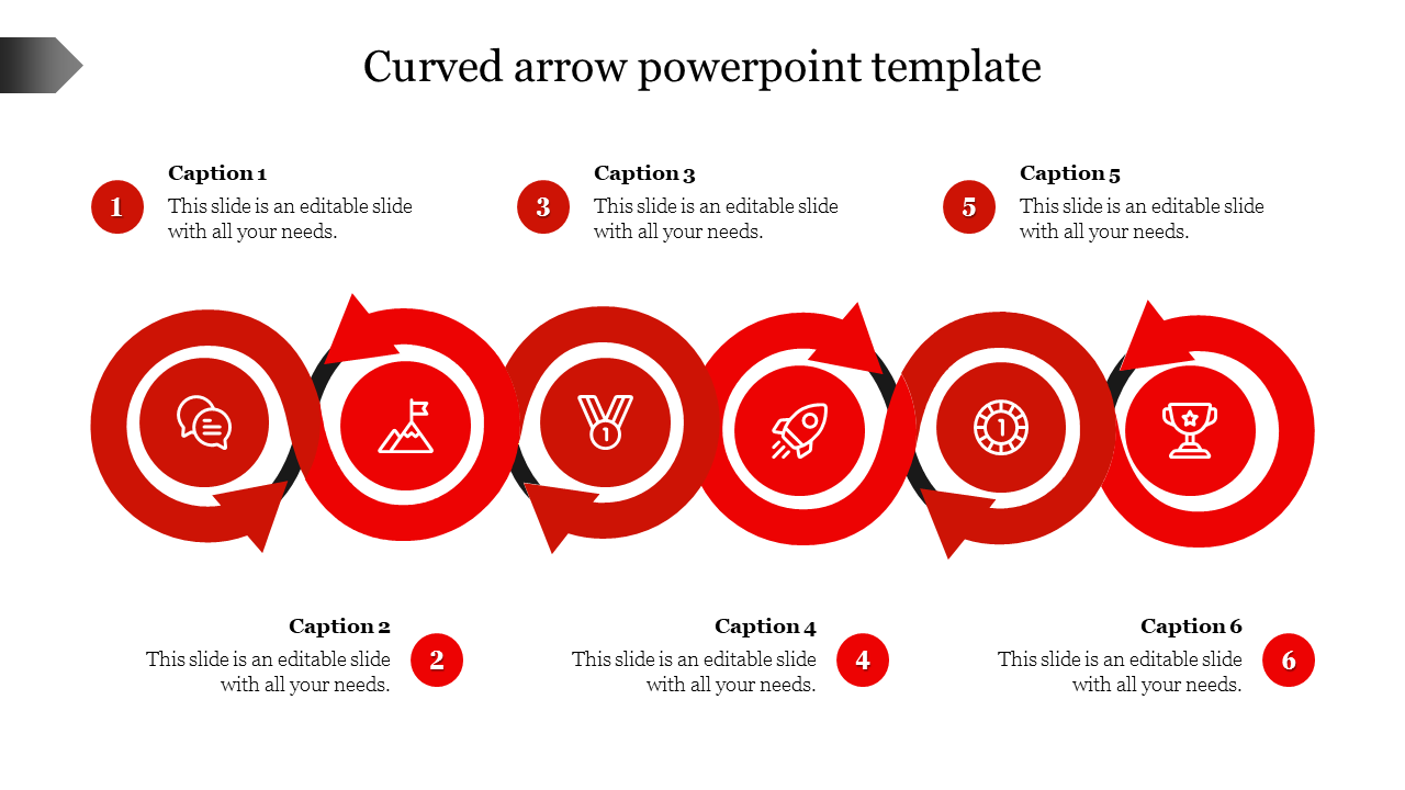 Use Curved Arrow PowerPoint Template Presentation