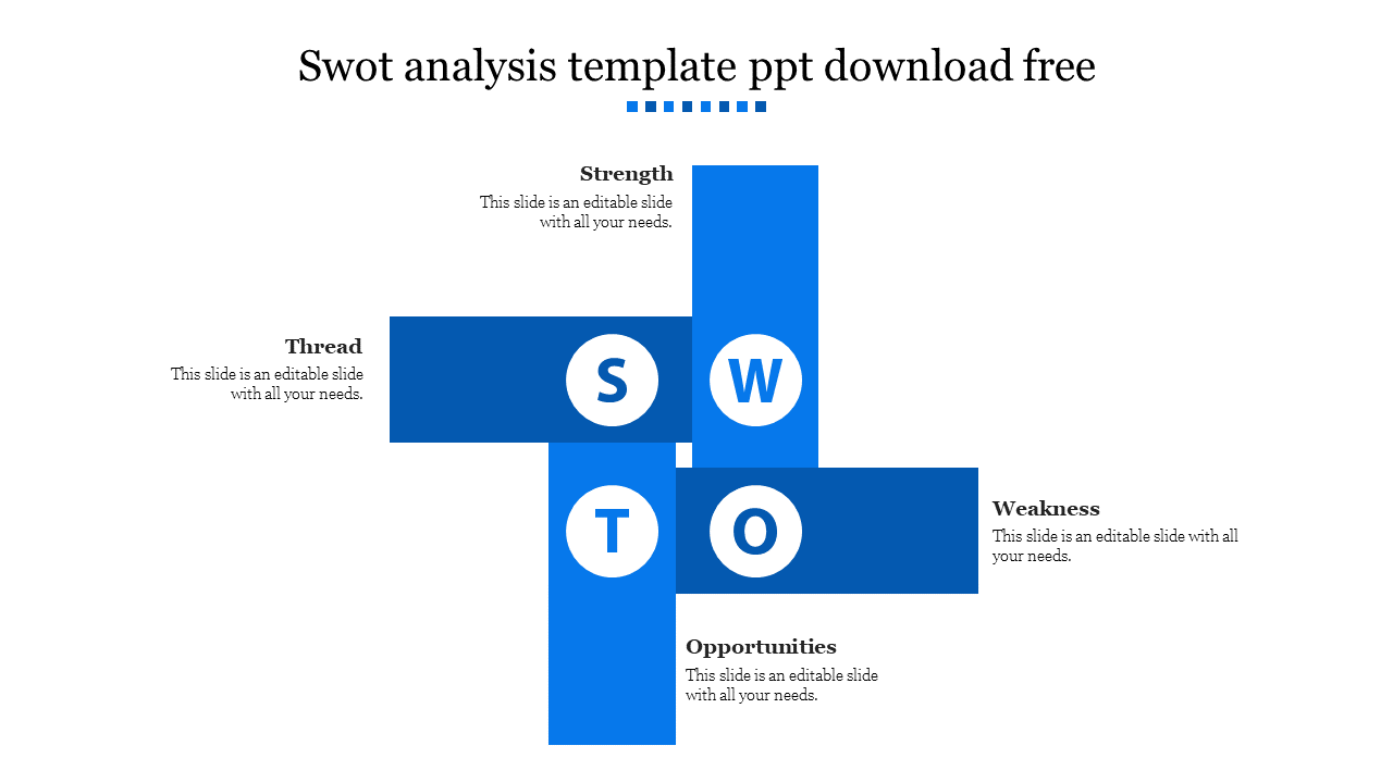 Amazing SWOT Analysis Template PPT Download Free