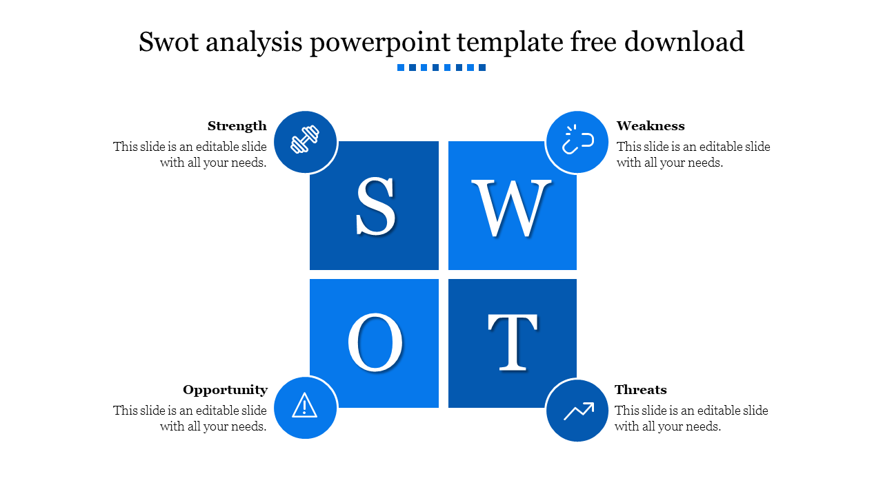 Four blue squares arranged in a grid, with circular icons connected to each corner, on a white background.