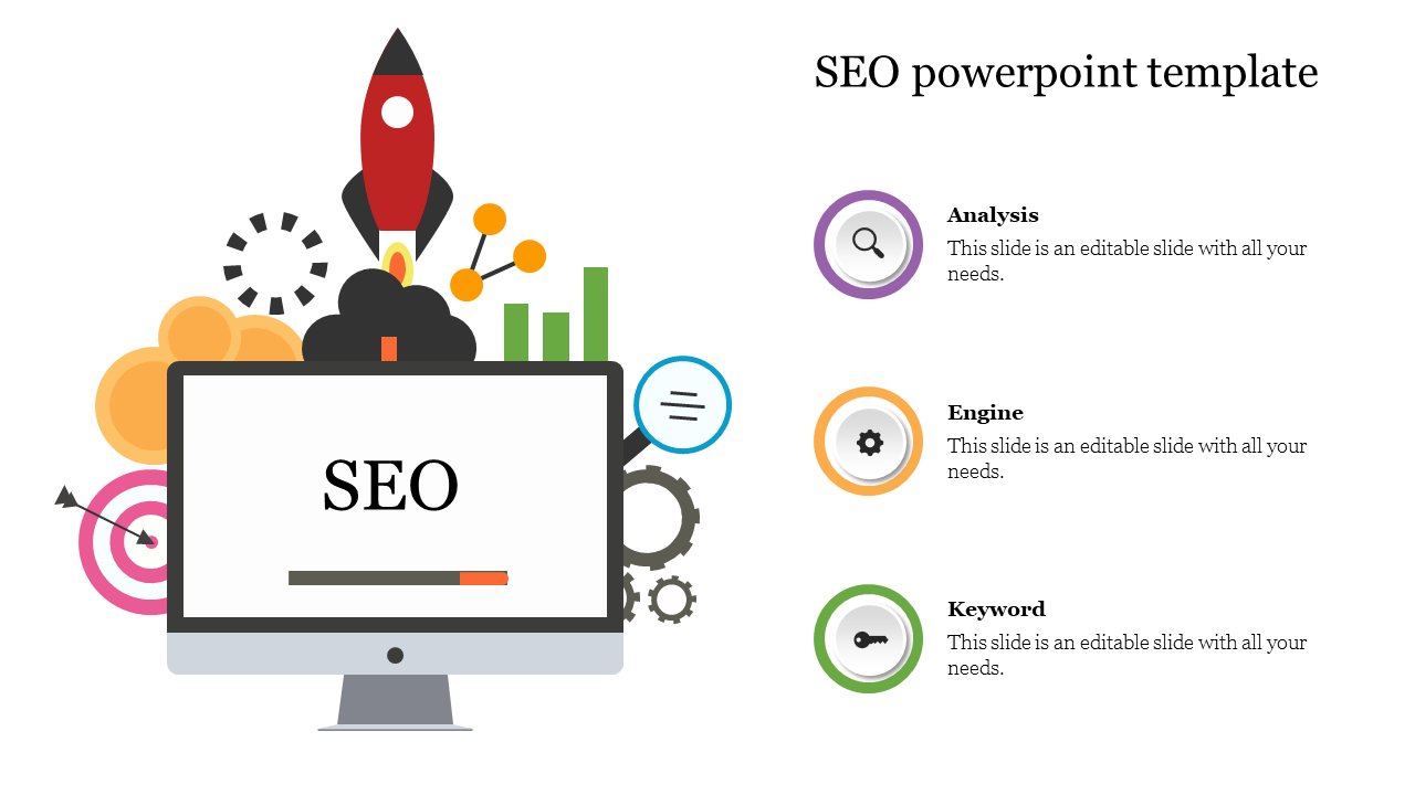 Customized SEO PowerPoint Template Design-Three Node