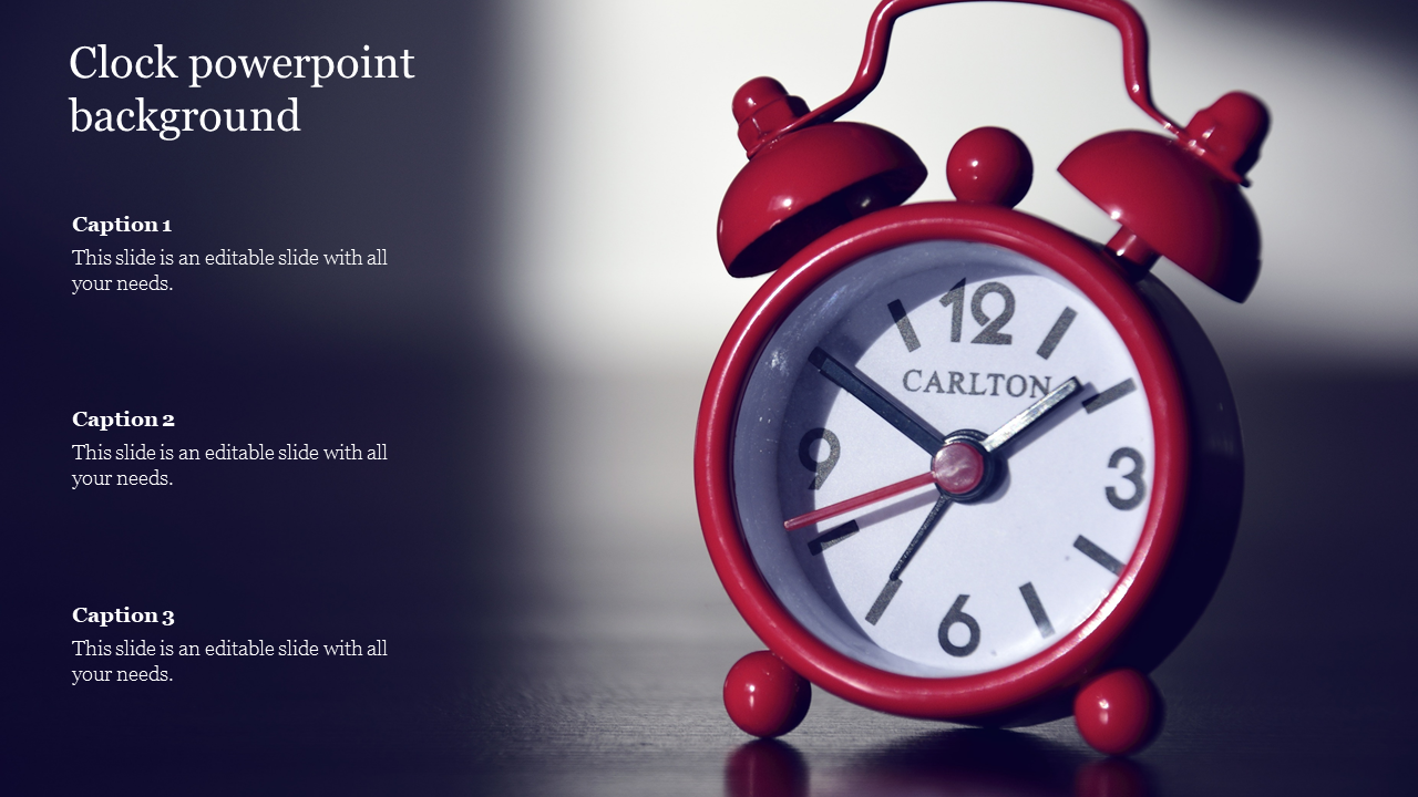 Clock PowerPoint Background Slide Template Design