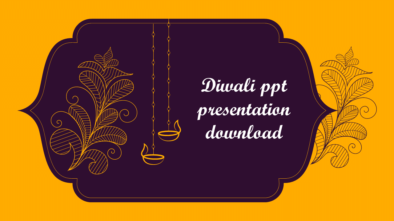 A colorful Diwali slide featuring decorative elements and text.