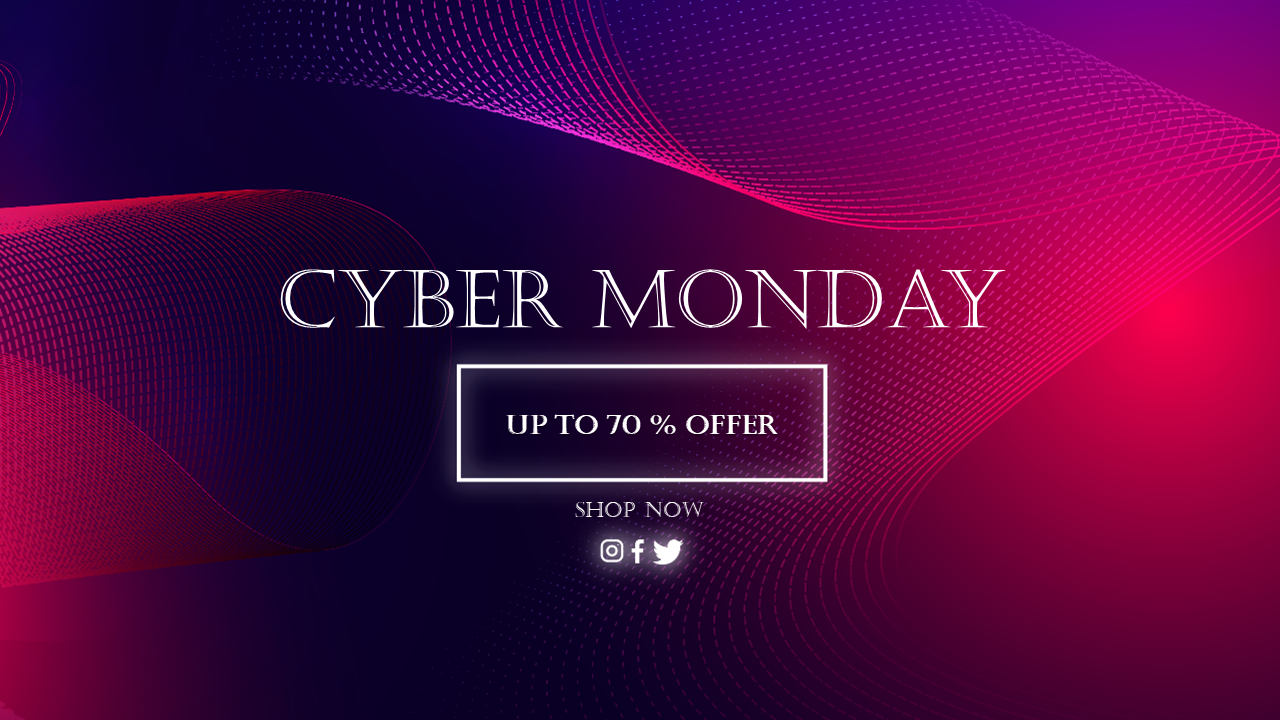 White text on a dark gradient background with neon pink and purple wave patterns and a highlighted offer box.