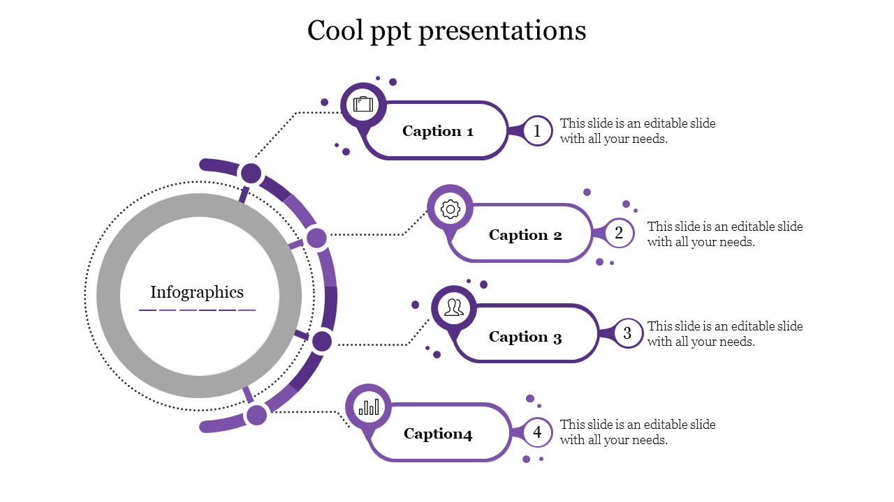 Professional Cool PPT Presentations Slides With Four Node