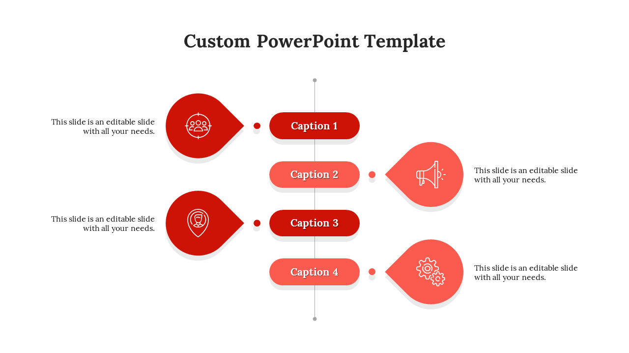 Red Color Custom PowerPoint Template and Google Slides