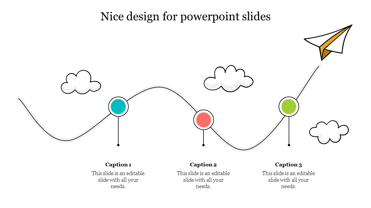 Minimalist timeline design with a curved line, colorful markers, and flying paper plane illustration.