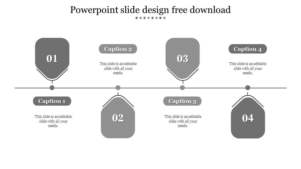 Slide design featuring four numbered blocks in gray, arranged horizontally with connecting lines.