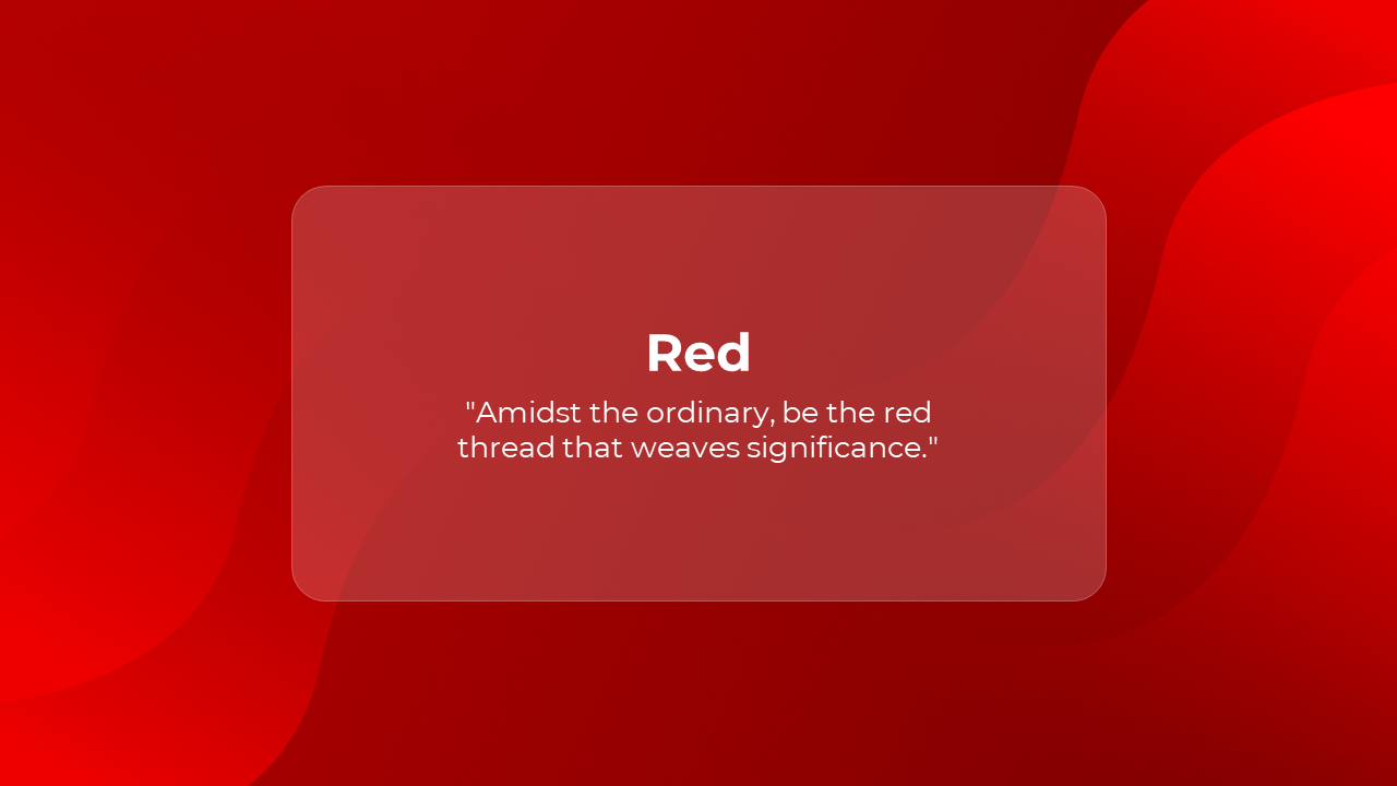 Bright red background with wavy designs, focusing on a centered quote inside a transparent box.