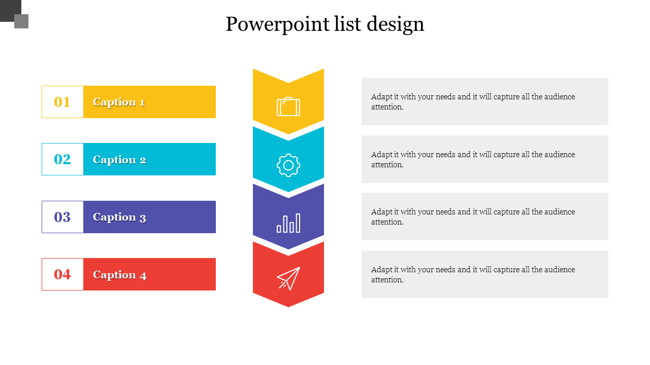 Simple PowerPoint List Design Slide Template Presentation