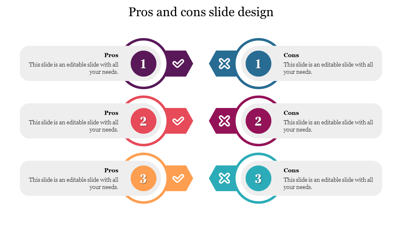 Effective Pros And Cons Slide Design Template Presentation