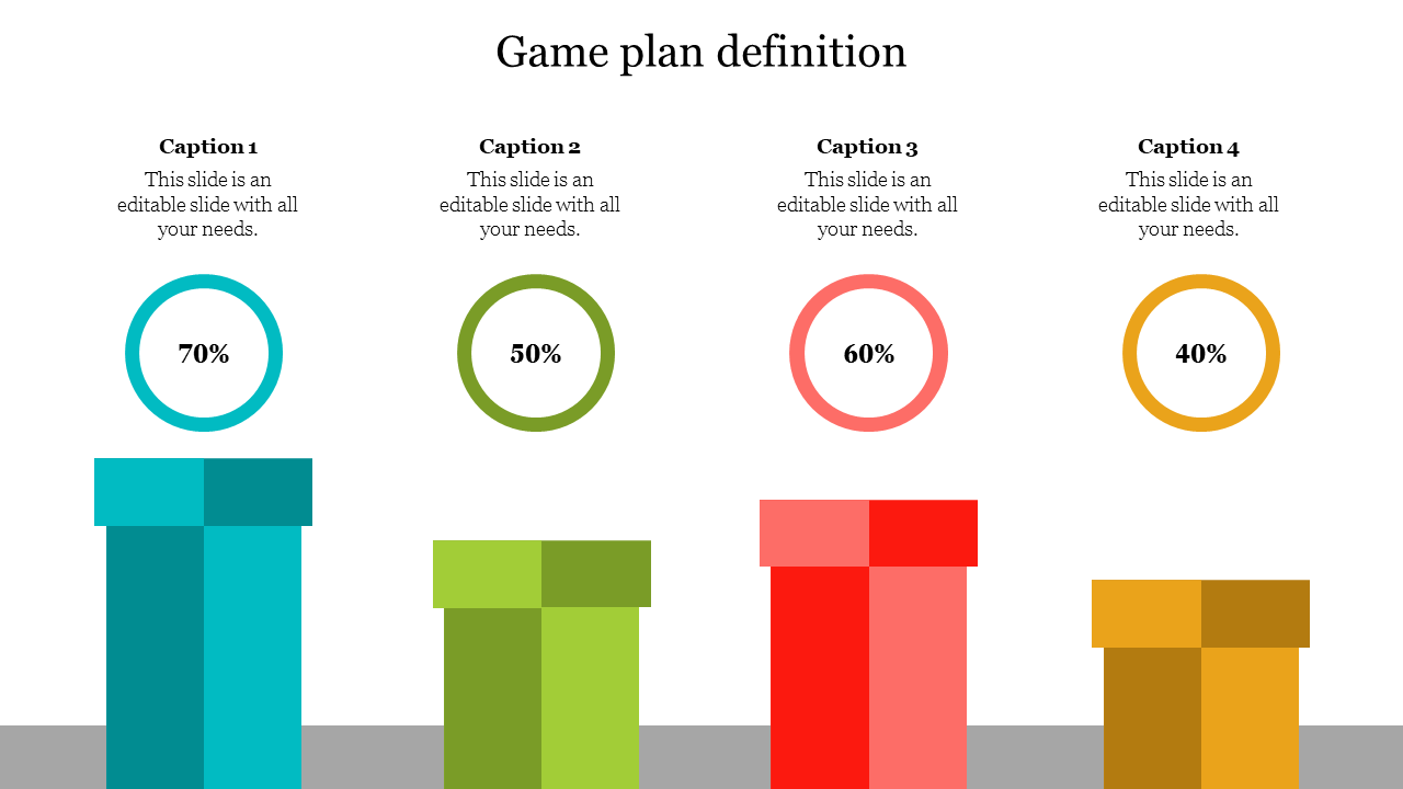 Customized Game Plan Definition Slide Template Diagram