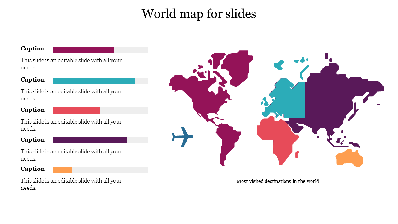 Our Predesigned World Map For Slides Template Presentation