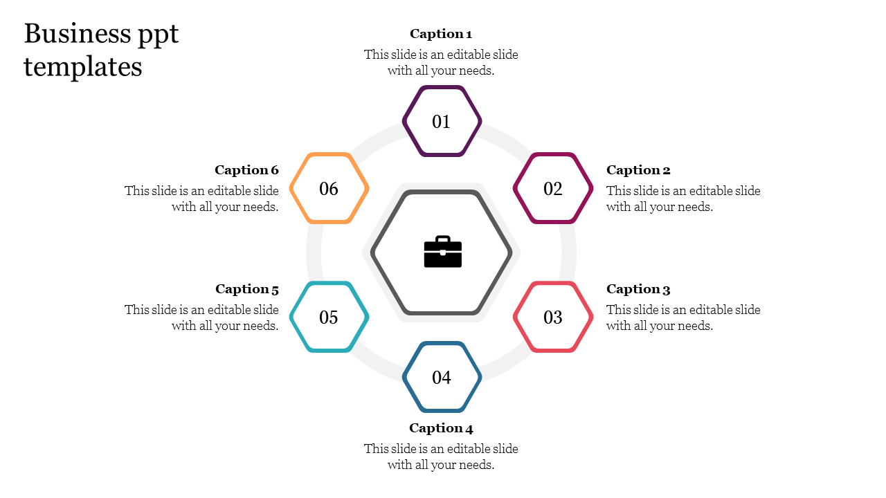 Free Business PPT Templates 2017 Slides With Hexagons