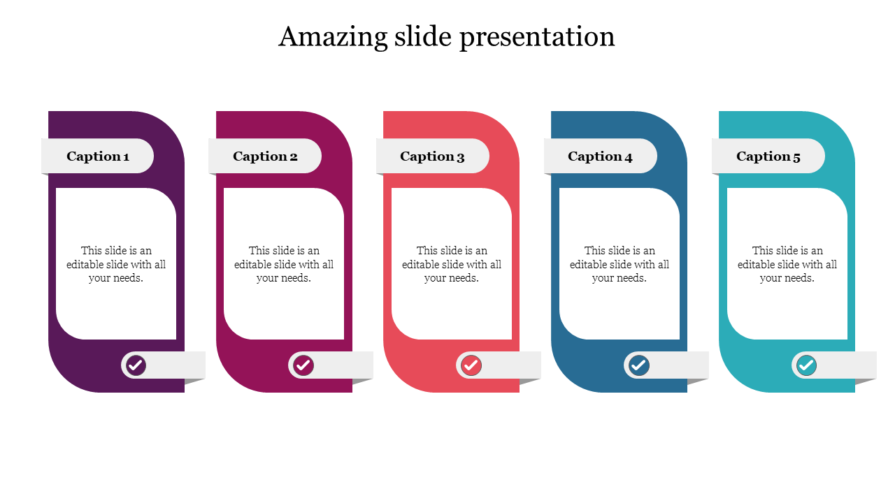 Amazing Slide Presentation PPT Design With Five Node