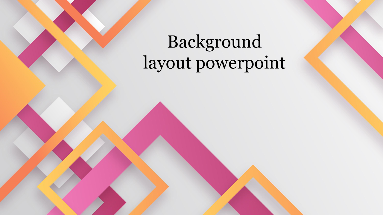 Colorful PowerPoint slide background design with interwoven geometric patterns in vibrant orange and pink.