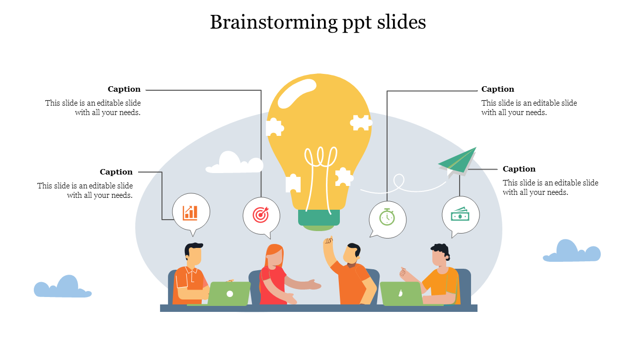 Innovative Brain Storming PPT Template and Google Slides