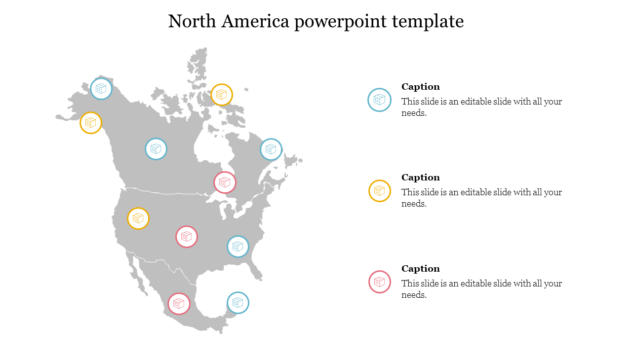 Outstanding North America PowerPoint Template presentation