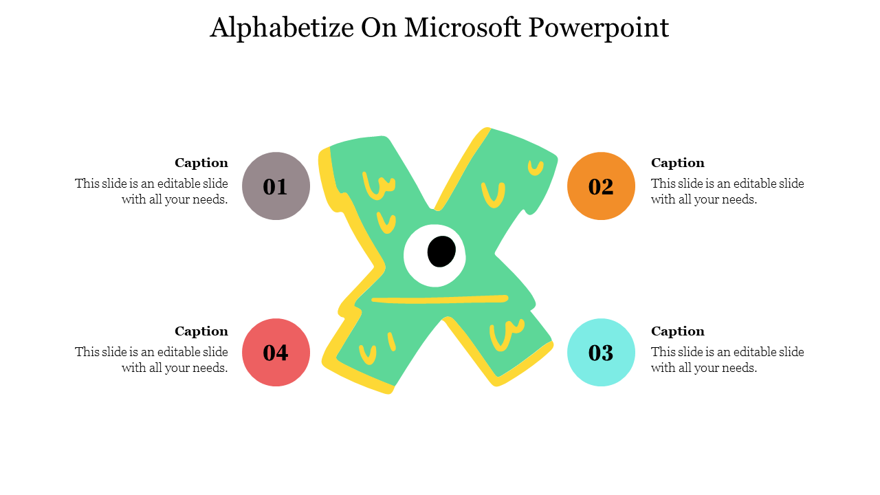 Creative Alphabetize on Microsoft PowerPoint Template