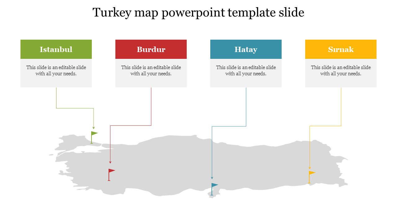 Turkey Map PowerPoint Template Slide Presentation Diagram