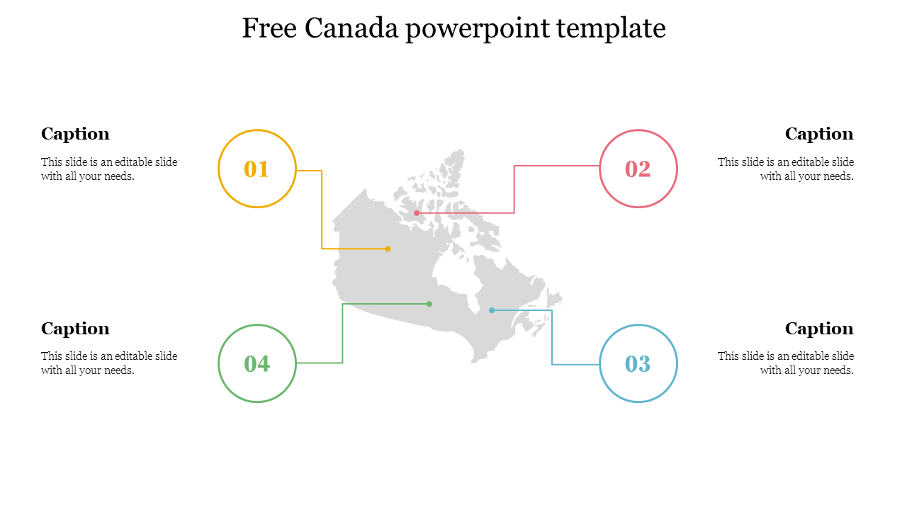 Simple Free Canada PowerPoint Template For Presentation