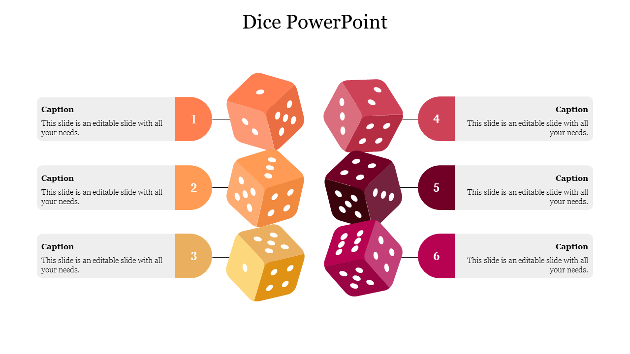 Get dashing Dice PowerPoint Slide Presentation templates