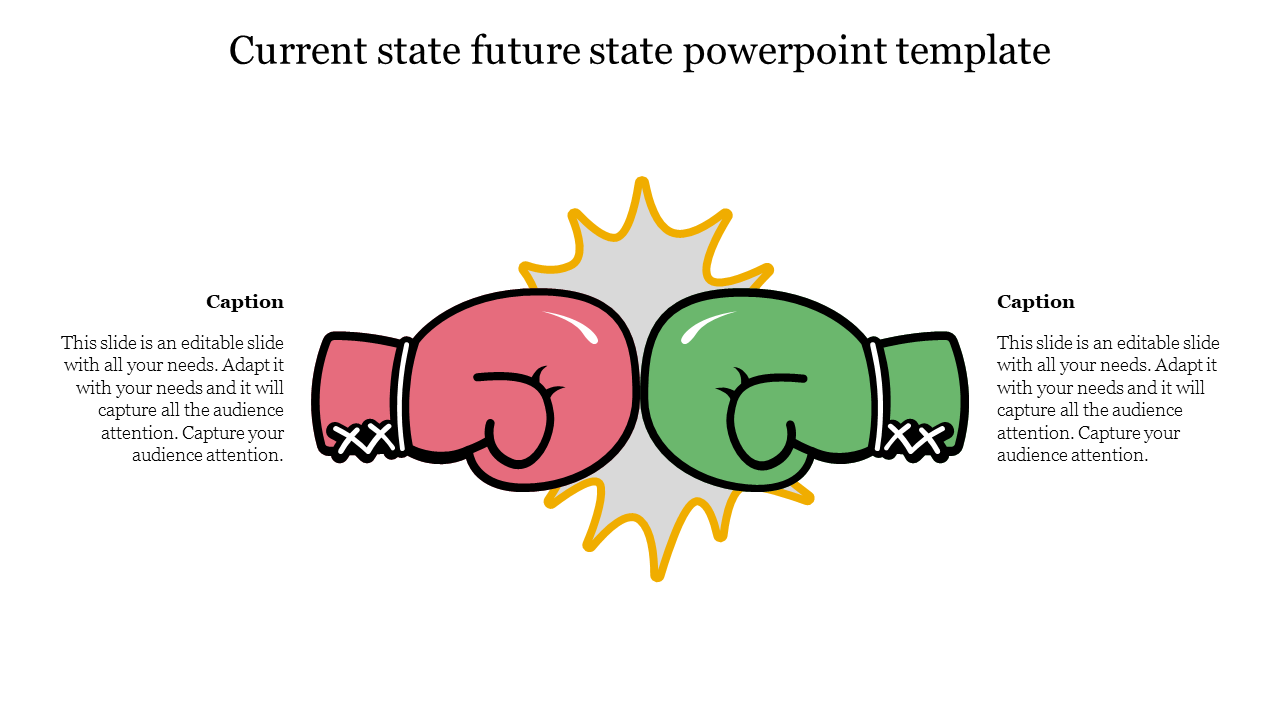 An illustration of two boxing gloves, symbolizing the struggle between two opposing states, with text sections.