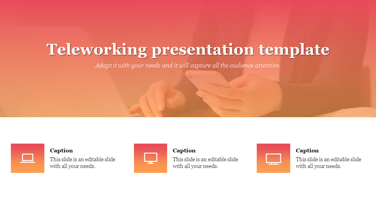 Innovative Teleworking Presentation Template Slide Design