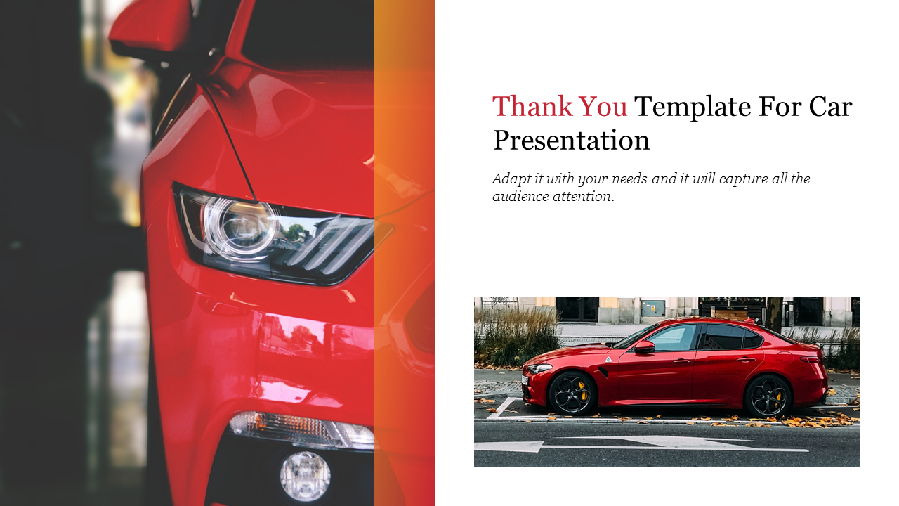 Add Thank You Template For Car Presentation Design