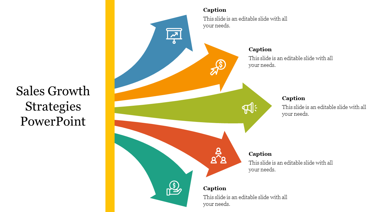 Alluring Sales Growth Strategies PowerPoint Themes