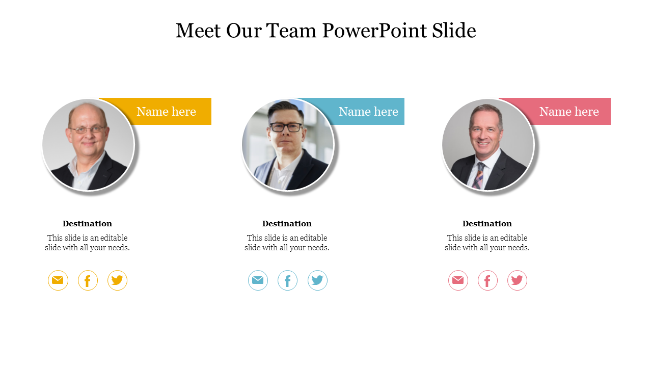 Awesome Meet Our Team PowerPoint Slide For Presentation