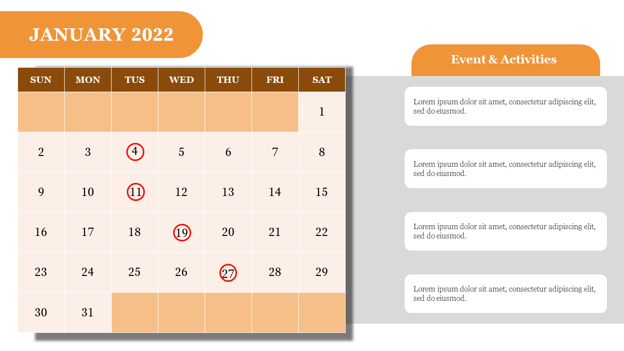 Amazing Calendar Slide PowerPoint Presentation Template 