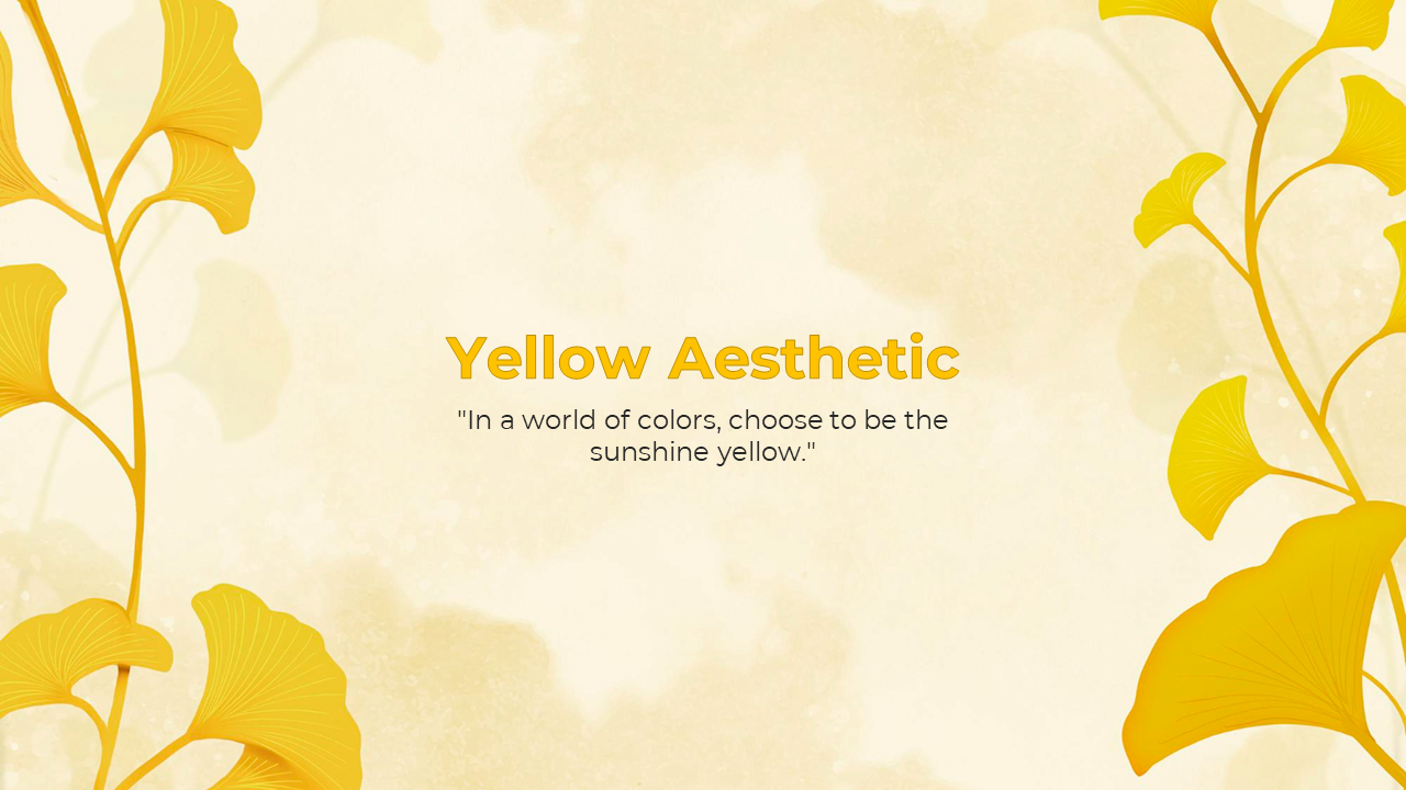 Yellow-themed floral illustrative background with motivational text encouraging the aesthetic embrace of nature.