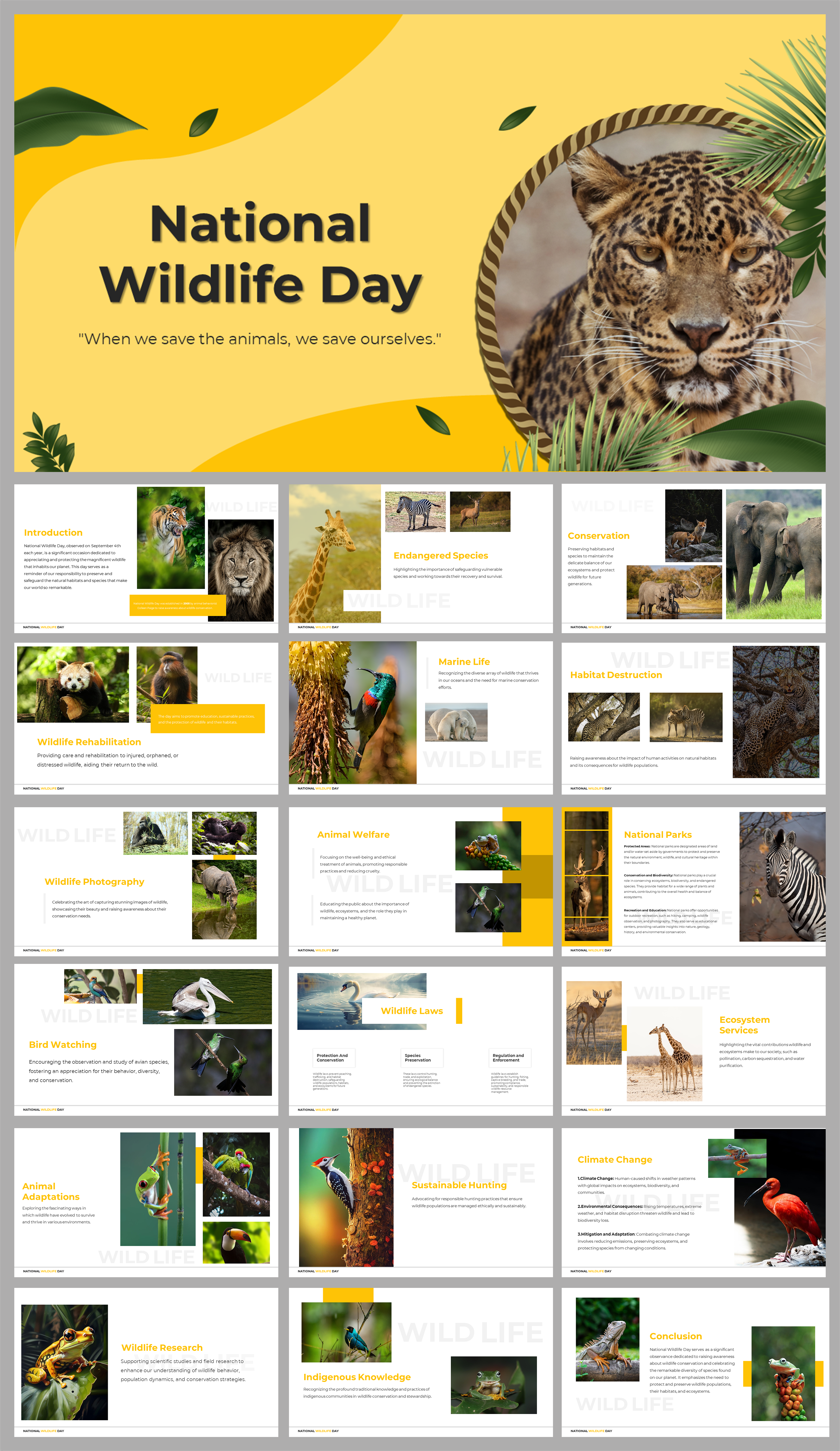 Get Now! National Wildlife Day PowerPoint And Google Slides