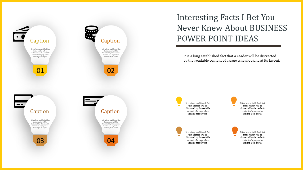 Business PowerPoint Ideas and Google Slides - Bulb Model