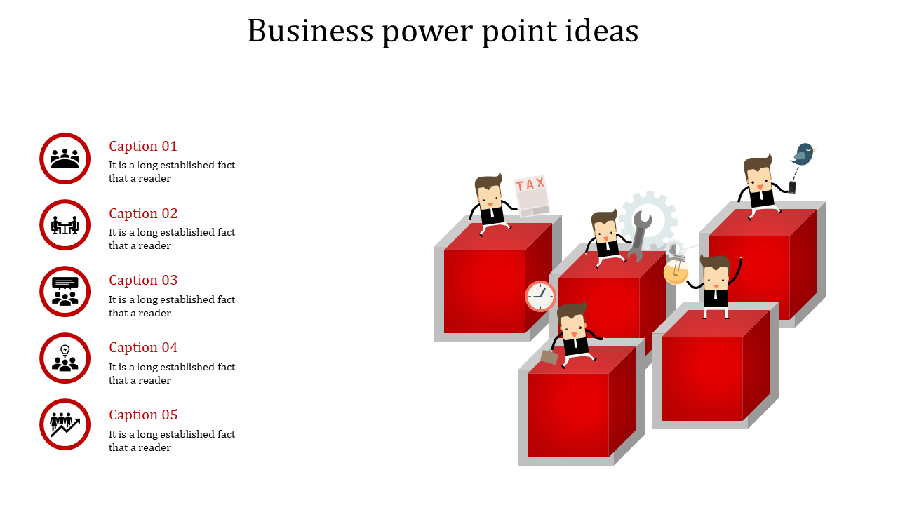 Business PowerPoint Ideas And Google Slides In Red Color