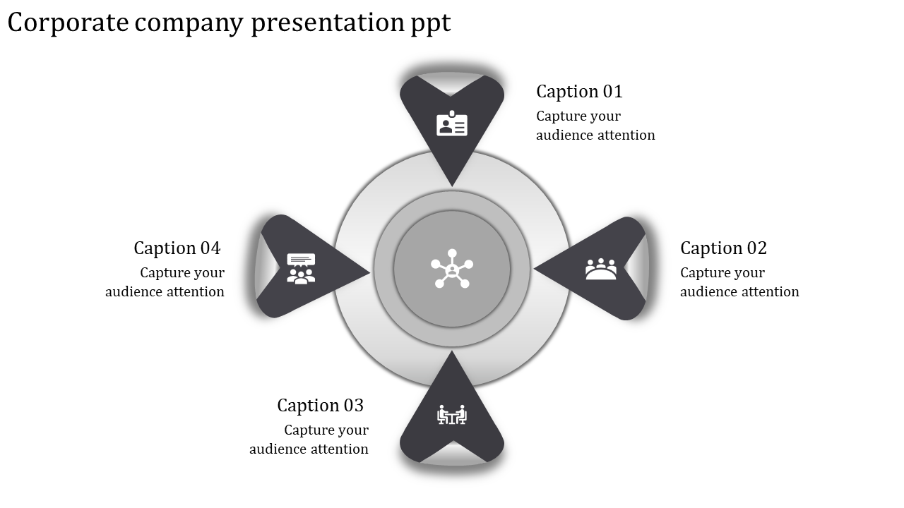 Download Four Node Corporate Company PPT  Presentation Template