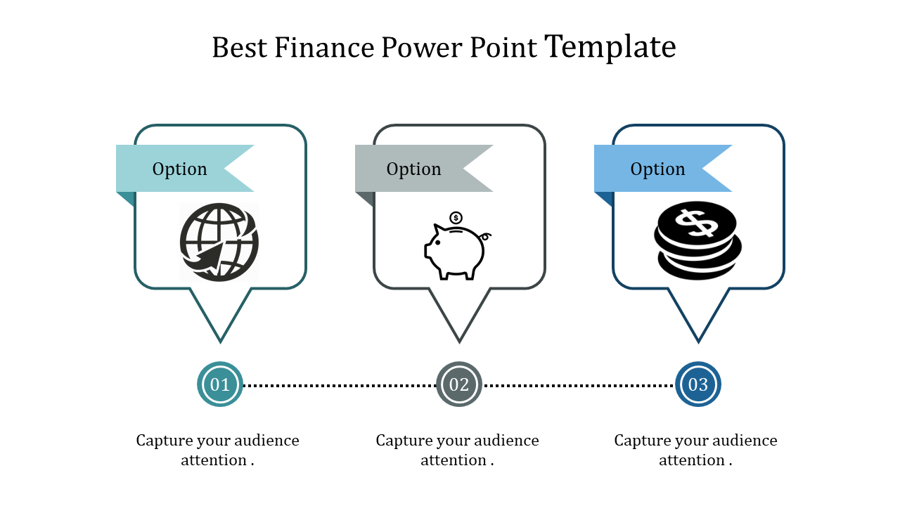 Three Noded Finance PPT Template for Financial Insights