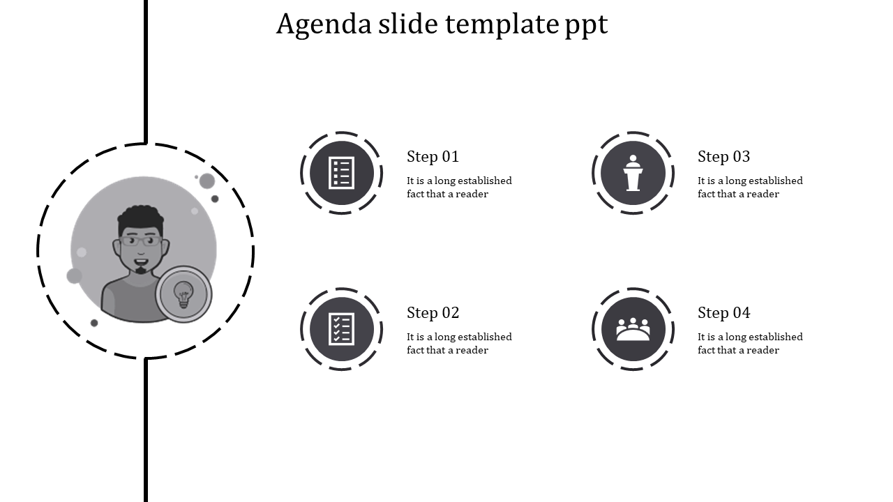 Stunning PowerPoint Agenda Template Slide