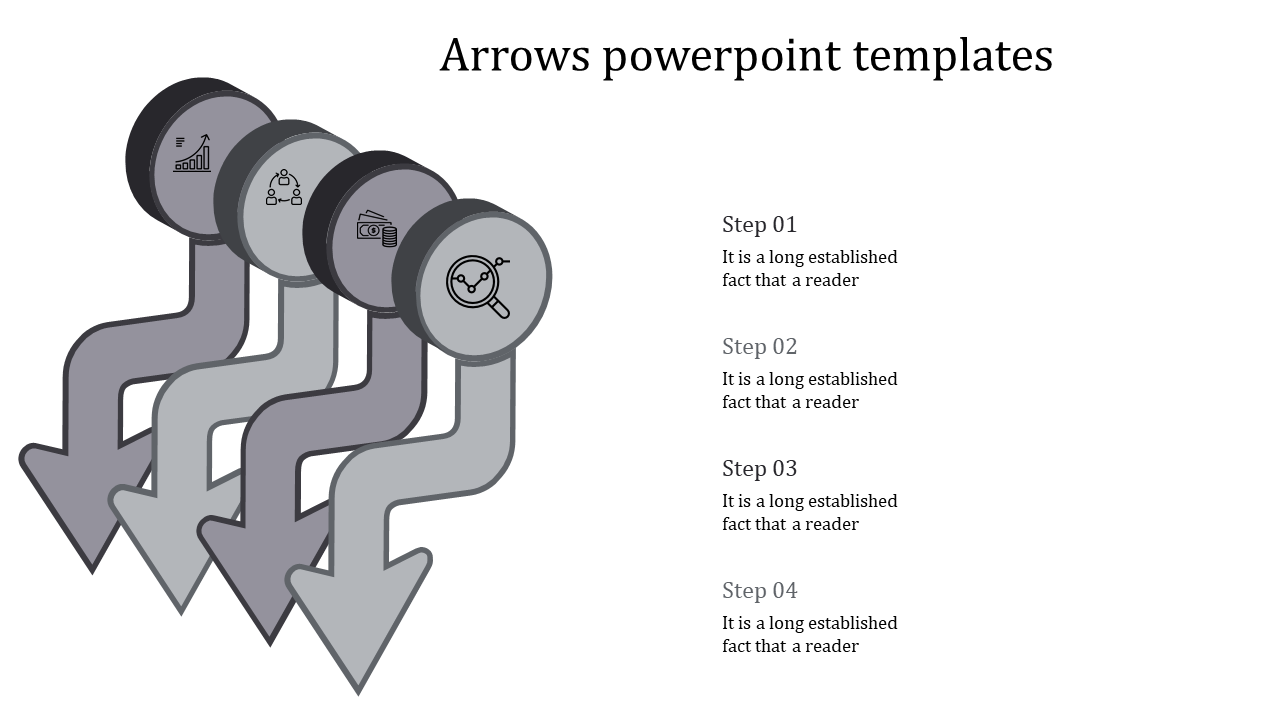 Editable Creative Arrows PowerPoint Template for Presentation