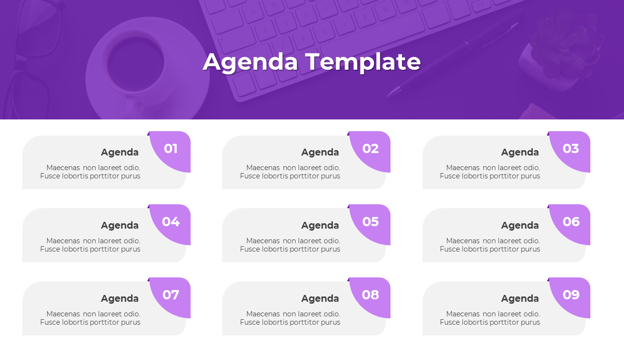 Business slide with gradient purple pyramid illustration with numeric labels and descriptions for each layer, to the left.