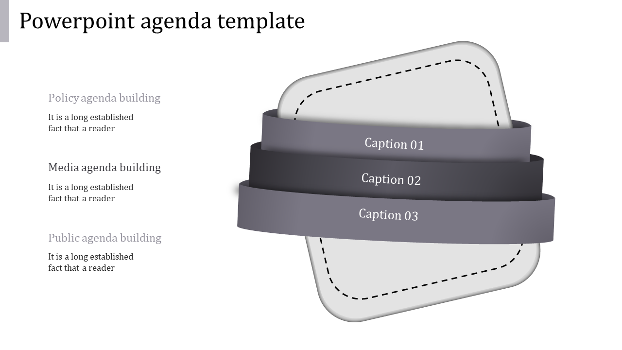 Attractive PowerPoint Agenda Template With Three Node