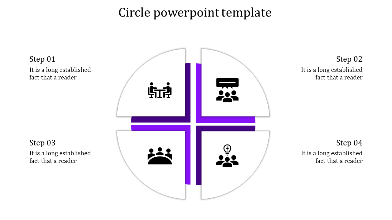 Inventive Circle PowerPoint Template with Four Nodes