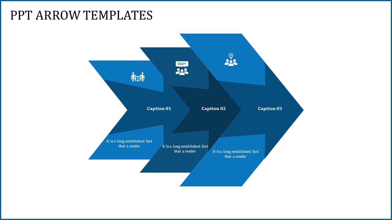 Magnificent PPT Arrow Template With Three Nodes Slide