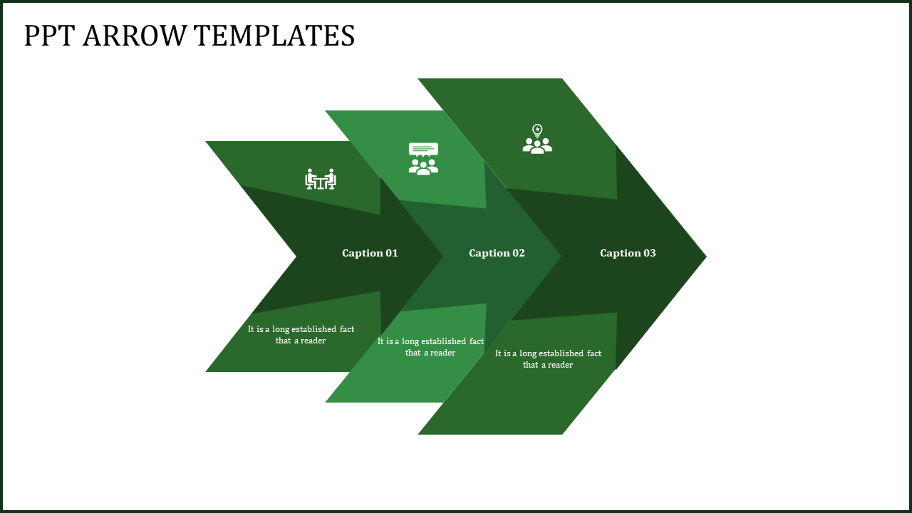 Amazing PPT Arrow Template With Three Nodes Slides