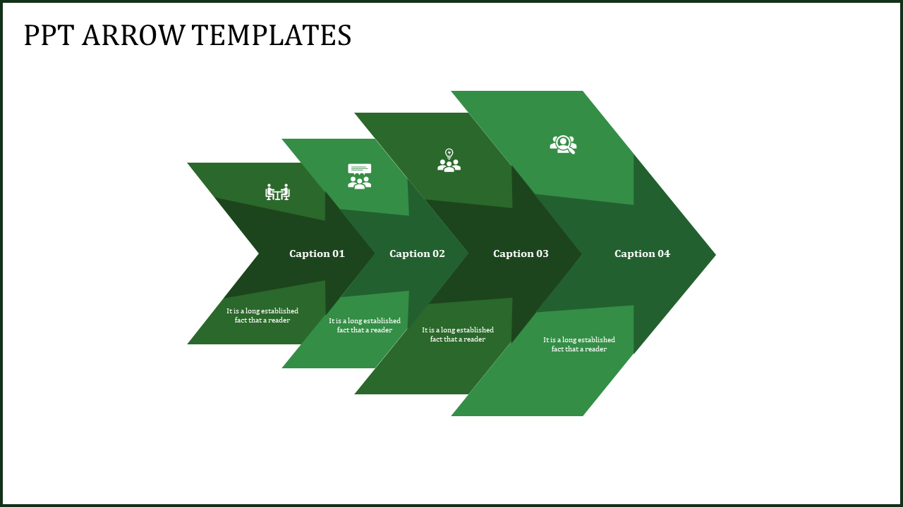 Fantastic PPT Arrow Template with Four Nodes Slides