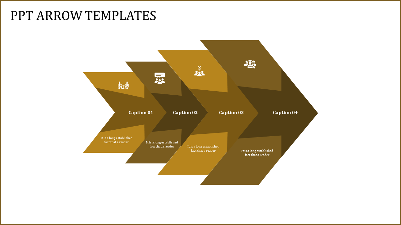 Imaginative PPT Arrow Template with Four Nodes Slides