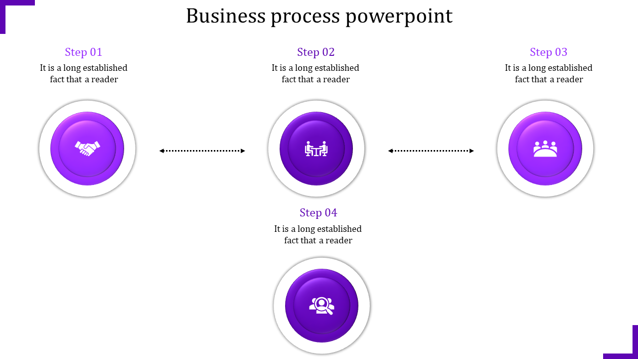 Business Process PowerPoint Template with Four Nodes