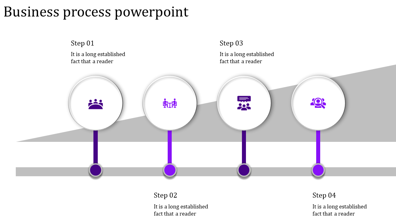 Eye-catching Four Nodded Business Process PowerPoint Themes