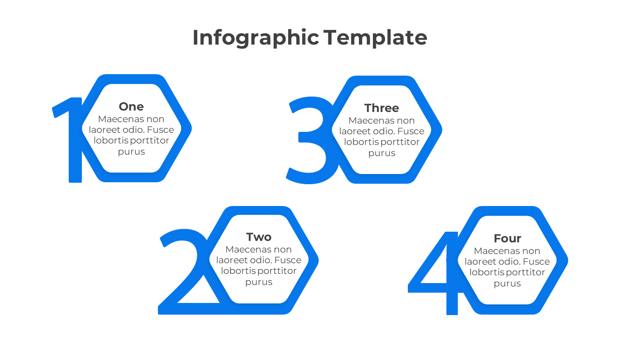 Creative light bulb concept infographic with a central smiling bulb and four surrounding captions in blue.