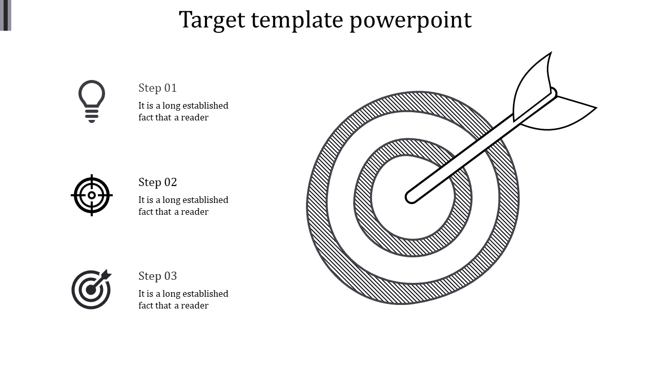 Attractive Target Template PowerPoint for Goal Setting